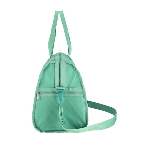 LeSportsac Sage Green Deluxe Medium Weekender Crossbody Bag, Style 4318/Color R180, Fashion Trending New Soothing & Earthy Neutral, Sage Green Celebrates Strength & Renewal, Tranquil Elegance