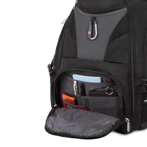 SWISSGEAR 1900 ScanSmart TSA Laptop Backpack Fits 17 Inch Laptop with RFID Protection and Tablet Pocket, Grey/Black, 19-Inch