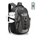 Swissdigital Design Laptop Backpack with USB Charging Port, Travel Backpack Fits 15.6 inches Computer, 31L College School Backpack for Men, Black/Grey | SD803-02