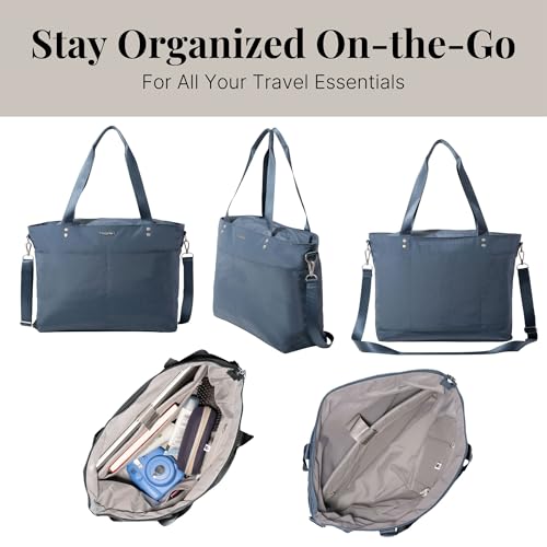 Baggallini Carryall Laptop Tote - Medium 12x19 Inch Travel Crossbody Shoulder Bag