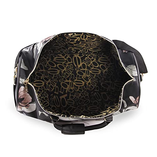 bebe Women's Whitney Duffel Bag, Black Floral