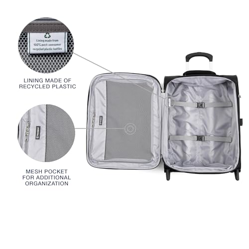 Travelpro Maxlite 5 Softside Expandable Upright 2 Wheel Carry-on Luggage, Lightweight, 20-Inch — Black