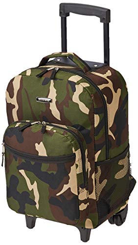 Rockland Double Handle 17" Rolling Backpack, Camo