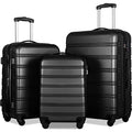 Merax Luggage Set, Lightweight Carry on Luggage Airline Approved, Hard Case with Spinner Wheels,Black, 3 Set