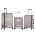 Rockland Pasadena Hardside Luggage with Spinner Wheels, Silver, 19", 23", 27"