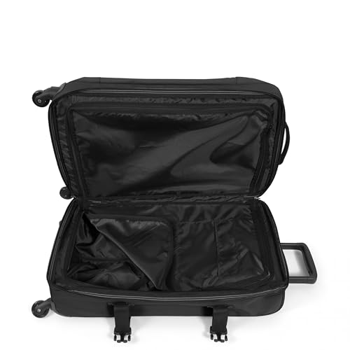 EASTPAK TRANS4 S – 44L Small Cabin Wheeled Luggage, Two Compartments, TSA Lock, 360° Spinner Wheels, and Telescopic Handle, Black
