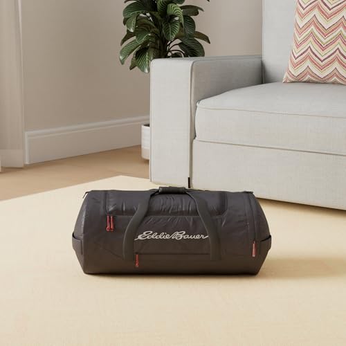 Eddie Bauer Stowaway Packable Duffel Bag | Travel | Foldable | Lightweight | Durable | Ripstop Polyester, 45L, Dark Smoke