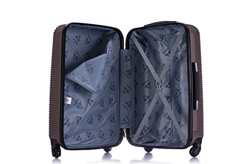 InUSA ROYAL Hardside Spinner Luggage with Ergonomic Handles | Spacious Travel Suitcase with Four Spinner Wheels and Studs | 28 Inch Large Hardside Spinner Luggage | Brown