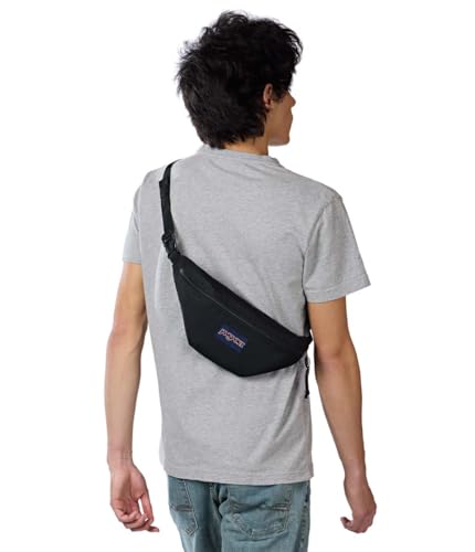 JanSport Swing Waistpack Fanny Pack - Stylish, Durable Waist Bag with Adjustable Belt, Main Zippered Pocket, Travel Essentials, Black