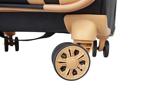 Dockers Seahorse Softside Expandable 8-Wheel Spinner Travel Carry On Luggage, 20-Inch, Black