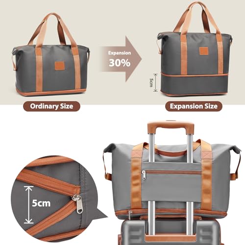 Joyway Carry on Luggage Sets 3 Piece with Spinner Wheels,Hardside 20 Inch Carry-on Suitcase 22x14x9 Airline Approved with Combination Lock, Grey Brown