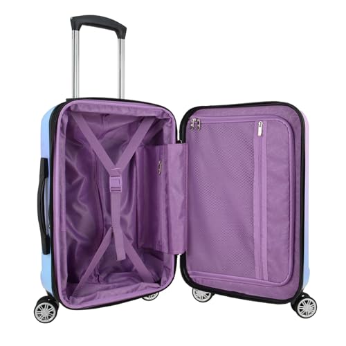 Traveler's Choice Women's Ruma II Expandable Luggage with Spinner Wheels, Twinkle Lilac, 21" Carry-on