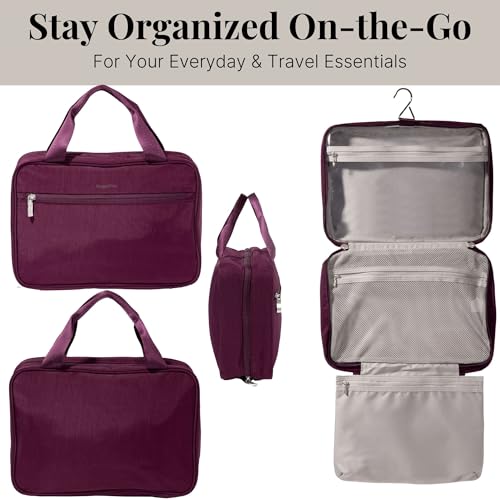 Baggallini Large Hanging Travel Toiletry Kit - Lightweight 8x11 Inch Makeup Bag