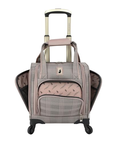 London Fog Brentwood IV 15" 4-Wheel Under the Seat Bag, Rose Charcoal