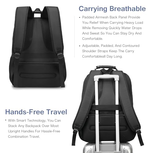 Extra Large Laptop Backpack for Men,37L Gaming Laptop Backpack,18.4Inch Travel Backpack with USB Charging Port, Business Flight Approved -Big Capacity Computer Bag College Bookbag, Black Black