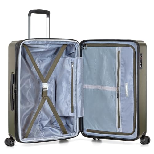 Traveler's Choice Lethbridge Hardside Expandable Spinner Luggage with TSA Lock, Mocha Gold, 29" Large