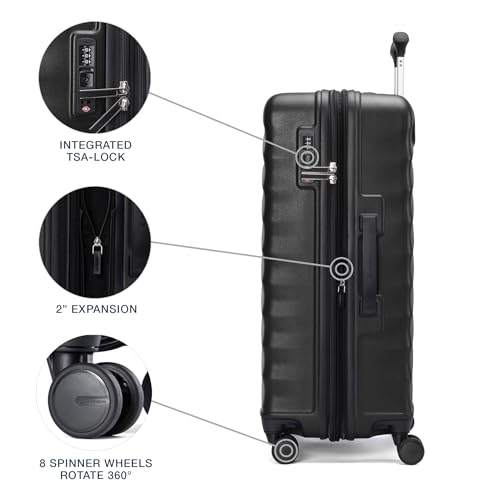 Travelpro Maxlite Air V2 Hardside Expandable Checked Luggage, 8 Spinner Wheels, Lightweight Hard Shell Suitcase, TSA lock, Black, Checked Medium 25-Inch