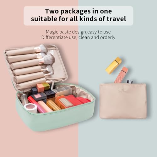 Queboom Travel Makeup Bag Cosmetic Bag Makeup Bag Toiletry bag for women and men (Green)