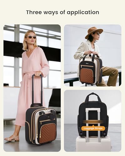 LOVEVOOK Underseat Carry On Luggage with Wheels, Lightweight Stylish Under Seat Luggage, Soft Sided Small Personal Item Suitcase for Travel