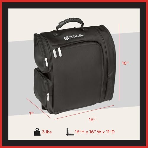 Zuca Artist Backpack - Black, Durable & Spill-Resistant Professional MakeUp Artist Bag, Dual Vinyl-Lined Pouches for Secure, Organized MakeUp Supply Storage