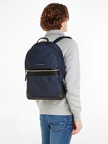 Tommy Hilfiger Men's Th Elevated Nylon Backpack Am0am11573, One Size, Blue (Space Blue), One size