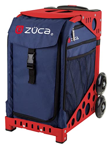 ZUCA Midnight Navy Sport Insert Bag with Red Frame, and Special Set of 5 Packing Pouches + Toiletry Bag Bundle