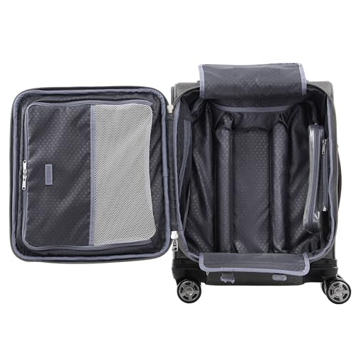 Travelpro Platinum Elite Softside Expandable Carry on Luggage, 8 Wheel Spinner Suitcase, USB Port, Men and Women, International, Vintage Grey, Carry On 19-Inch