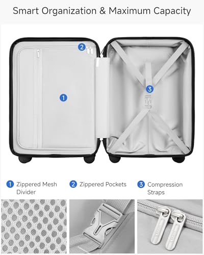 LUGGEX 3 Piece Set Luggage with Spinner Wheels,100% PC Hard Shell Suitcases with 360° Spinner Wheels & TSA Locks(Blue, 3 Piece Sets)
