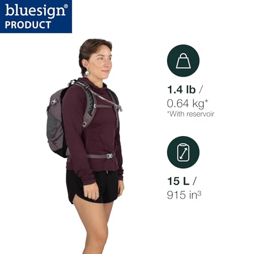 Osprey Sportlite 15L Lightweight Hiking Backpack with Hydraulics Reservoir for Men & Women - Everyday Hydration Travel Bag, Torrent Blue