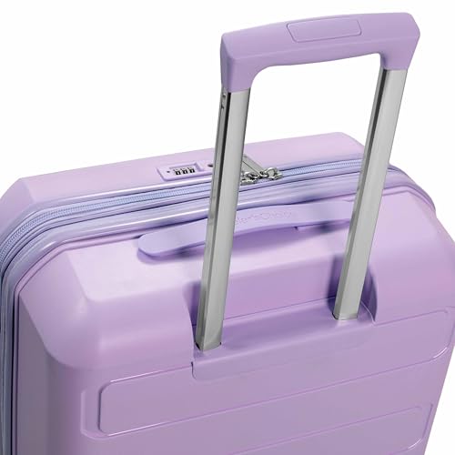 Traveler's Choice Pagosa Hardshell Expandable Luggage with Spinner Wheels, Lavender, 22-Inch Carry-on