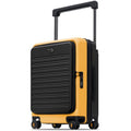 LEVEL8 Adventure Top Opening Carry on Luggage Airline Approved with Tsa Lock, 20 Inch Expandable Wide Handle Carry on Luggage, Top Lid Opening Hardside Suitcase with Wheels for Men Women, Yellowblack