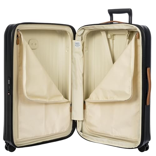 Bric's Taormina Ultra-Light Checked Luggage – Expandable Hard Shell Suitcase with TSA Lock, Anti-Tamper Zippers & 360 Spinner Mobility Wheels - 30 Inch, Black