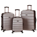 Rockland Melbourne Hardside 3 Piece Expandable Spinner Wheel Luggage Set, (20"/24"/28"), Silver