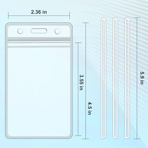10 Pack Clear Plastic Luggage Bag Tag Holder Badge Label Tag Holder with 10 Pack Luggage Loops Straps for Office Business Travel Supplies
