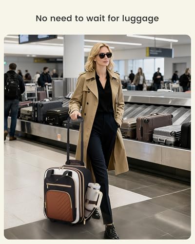 LOVEVOOK Underseat Carry On Luggage with Wheels, Lightweight Stylish Under Seat Luggage, Soft Sided Small Personal Item Suitcase for Travel
