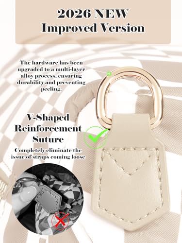 Black and White Checkered Crossbody Bum Bag for Women,Spacious Checkered Purse Fanny Packs Belt Bag Sling Bag with Shoulder Strap (Beige Checkered)