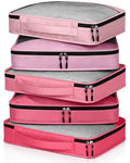 Bulyoou 5 Pcs Packing Cubes for Suitcase Large Travel Cubes Carry on Luggage Organizer Bags for Clothes Accessories(L,Pink)