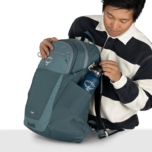 Osprey Flare Commuter Laptop Backpack - Everyday Bag for College, Work, and Travel - with Laptop Sleeve & Bottle Pockets, Cascade Blue/Torrent Blue
