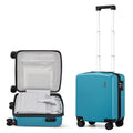 Hanke 16 Inch Underseat Carry On Luggage, Airline-Approved Hard Shell Small Suitcase with Spinner Wheels, Lightweight Tsa Lock Travel Luggage for Short Trips(Caribbean Blue)