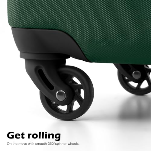Coolife Luggage 3 Piece Set, Lightweight Durable Hardshell Suitcase set with 360° Spinner Wheels, TSA-approved Lock, Checked Family Travel Luggage sets, 20/24/28 Inch, Dark Green
