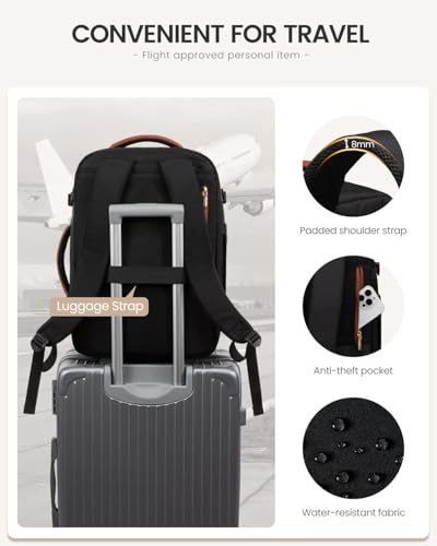 LOVEVOOK 40L Travel Backpack for Women Men, Large Carry on Backpack for Airplanes TSA Personal Item Travel Bag fits 15.6" Laptop, Waterproof Weekender Essentials Airline Approved with 2 Packing Cubes