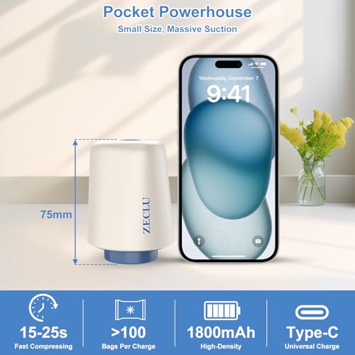 Zeclu 12 Pack Travel Vacuum Bags with Rechargeable USB-C Pump, Compression Space Saver Bags for Luggage & Suitcase, Pack More Clothing for Flight & Cruise Essentials (3 Sizes S/M/L)