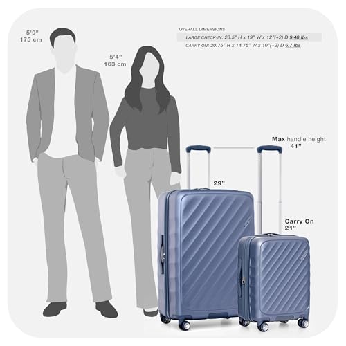 Traveler's Choice Elm 2PC Hardside Spinner Luggage Set - Matte Navy