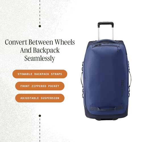 Eagle Creek Expanse 2-Wheel 29" Convertible Luggage Durable Luggage with Backpack Straps Water-Resistant, Expandable, Lockable Zippers Travel Gear Hauler - Pilot Blue