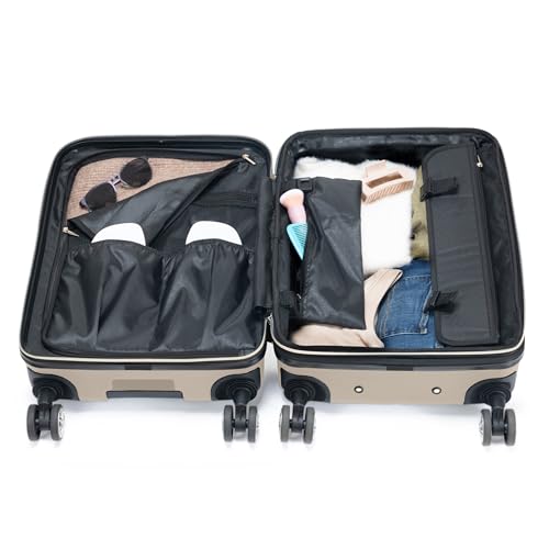 Kenneth Cole REACTION Madison Square Lightweight Hardside Chevron Expandable Spinner Luggage, Taupe, 2-Piece Set (20" & 28")
