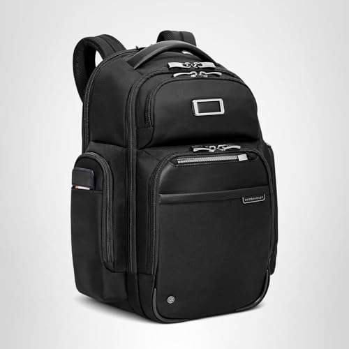Briggs & Riley Large Cargo Backpack for Women & Men - Laptop Backpack, For Work & Travel, Spacious & Durable, Padded Straps, Fits up to 17" Laptop - @work Collection, Black