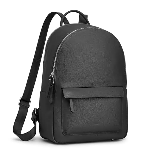 S-ZONE Genuine Leather Backpack Purse for Women Travel Backpack Classic Work Shoulder Bag Business Daypack Adjustable Straps Medium