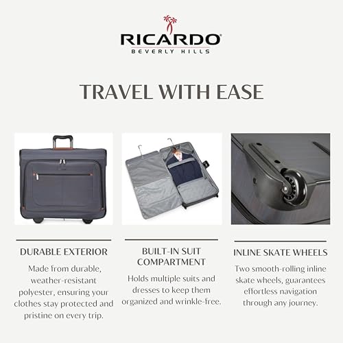 Ricardo Beverly Hills Montecito 2.0 Softside Rolling Garment Bag, Grey