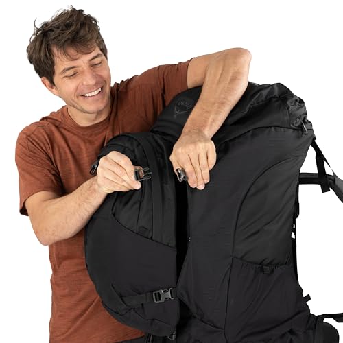 Osprey Farpoint Trek 70L Men's Travel Backpack - Hybrid Backpacking & Travel Bag with Internal Organization, Cascade Blue/Torrent Blue