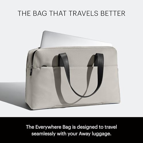 Away The Everywhere Bag - Airline Approved Carry-On Bag with Padded Laptop Pocket, Detachable Shoulder Strap - Water-Repellent Carry-On Duffle Bag - Cloud Gray
